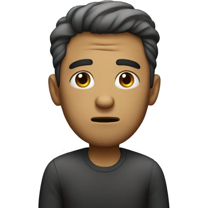 Man with a confused face with slight attitude emoji