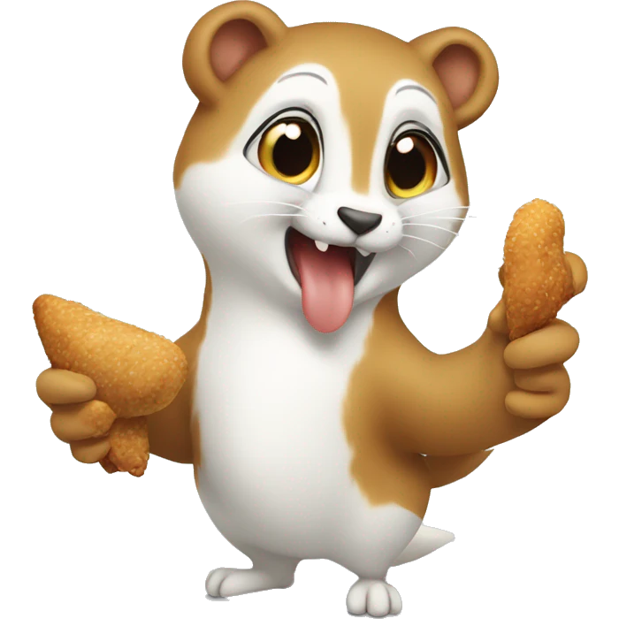 ermine eating a chicken emoji