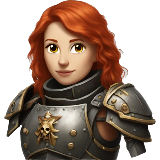 redhead girl in warhammer sister of battle armor emoji