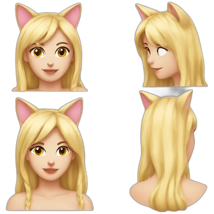 sexy blonde cat ears emoji