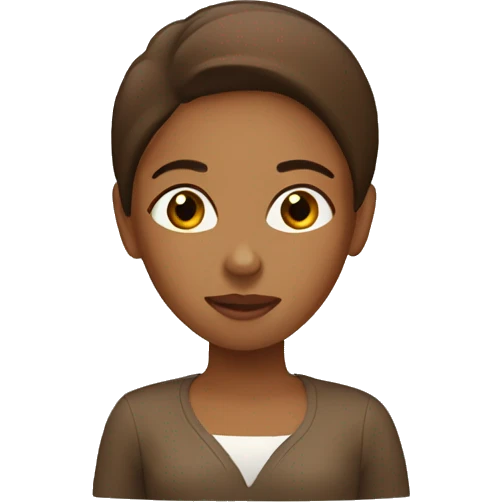 woman with brown air emoji