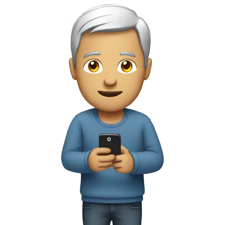 Man using mobile emoji