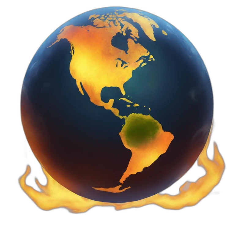 the earth in fire emoji