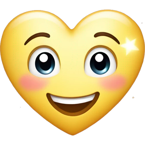 A heart with sparkling eyes, surrounded by shimmering stars and a soft glow.

 emoji