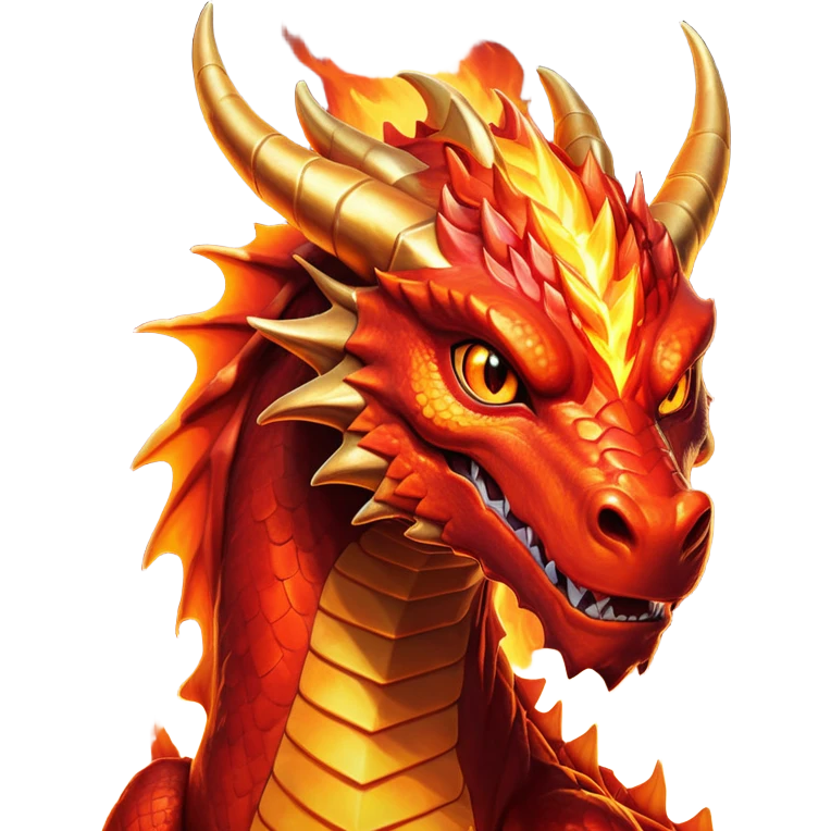 cinematic-noble-fierce-fire-dragon-portrait-emoji,-poised-and-imposing,-with-a-muscular,-scaled-body-ablaze-in-fiery-hues-of-crimson,-molten-orange,-and-molten-gold,-and-intense,-burning-eyes-that-mirror-the-heart-of-a-volcano;-rendered in detail emoji