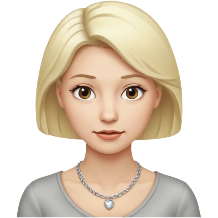 Female with Silver Necklace, grey skin,blonde hair, different expressions. emoji