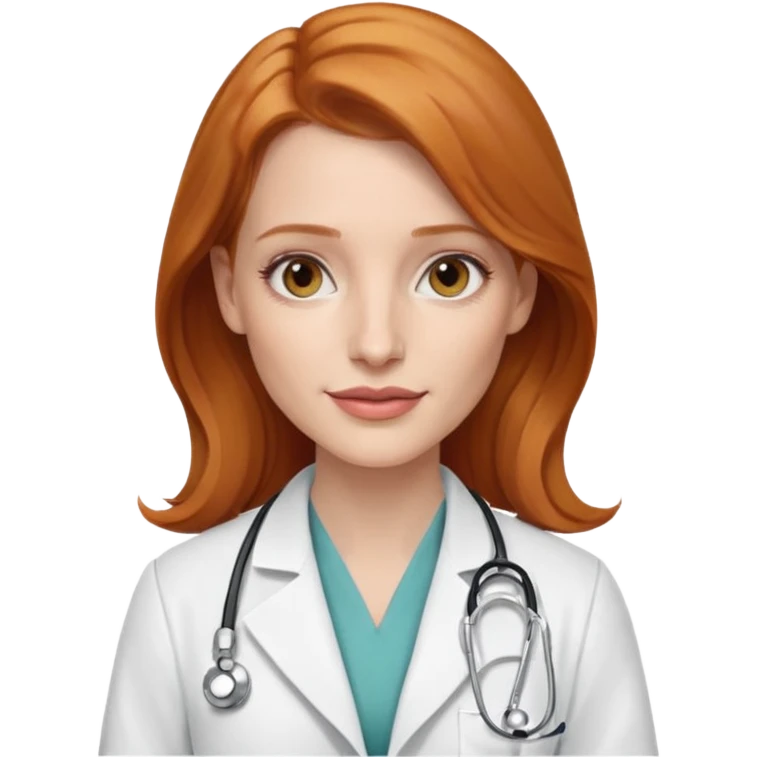 Jessica Chastain, as a dcotor emoji