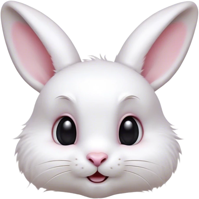 Cinematic Comical White Rabbit Portrait Emoji, Head tilted dramatically with an exaggeratedly amused expression, featuring a pristine white fur with perky, expressive ears and wide, playful dark eyes filled with disbelief, Simplified yet hilariously expressive features, highly detailed, glowing with a slightly sassy glow, high shine, dramatic yet playful, stylized with an air of cheeky mischief, bright and endearing, soft glowing outline, capturing the essence of a spirited and over-the-top bunny, so meme-worthy it feels like it could side-eye its way into internet fame instantly! emoji
