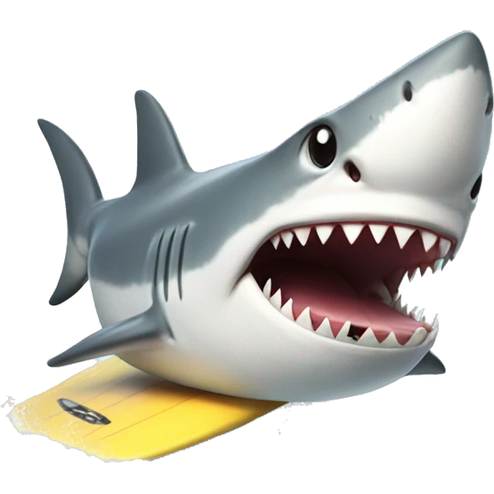 Shark surfing emoji