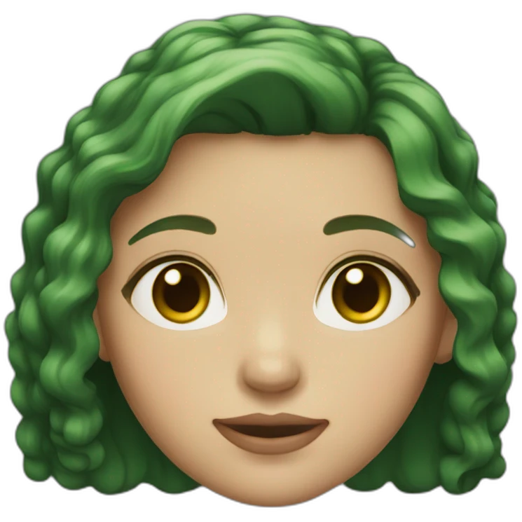 girl with light skin and short dark red hair and green eyes  emoji