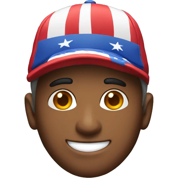 smiling man in MAGA cap emoji