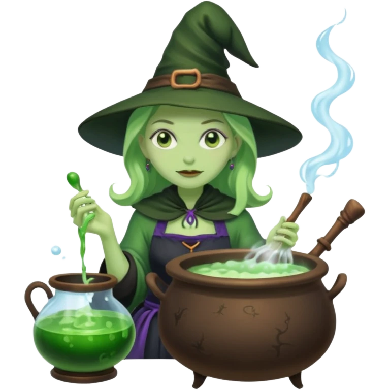 green witch cooking potion emoji