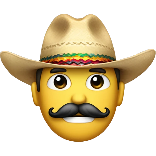 emoji carita con bigote ysombrero votiao emoji