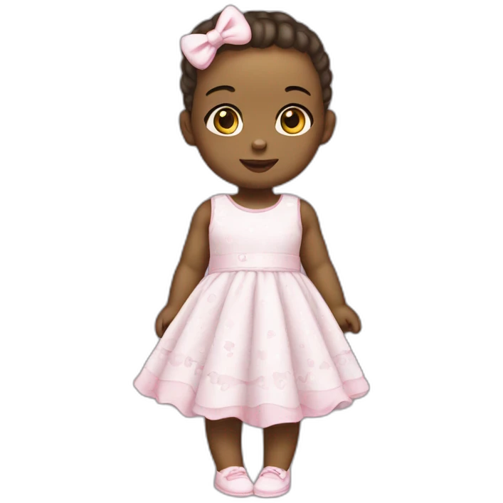 White baby with dress Hello Kitty emoji