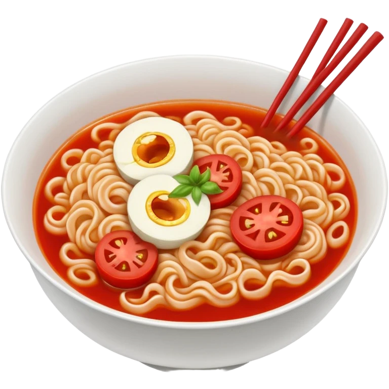 The sun's tomato ramen emoji