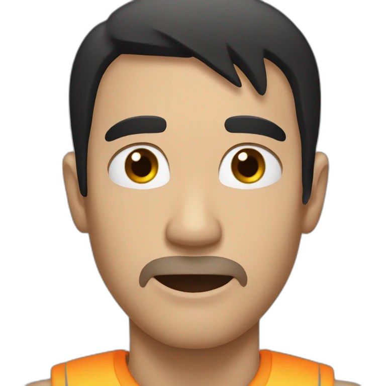 Man with black hair Faking injury emoji