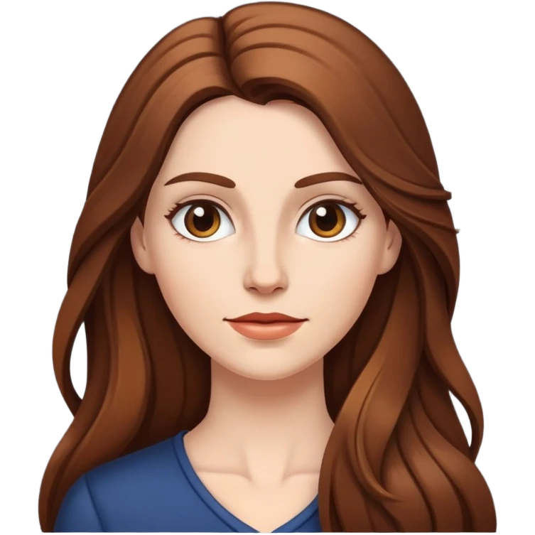 white Woman with long brown hair emoji