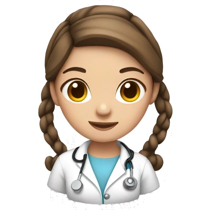 Nurse Beautiful Girl,brown hair in two pig tails emoji