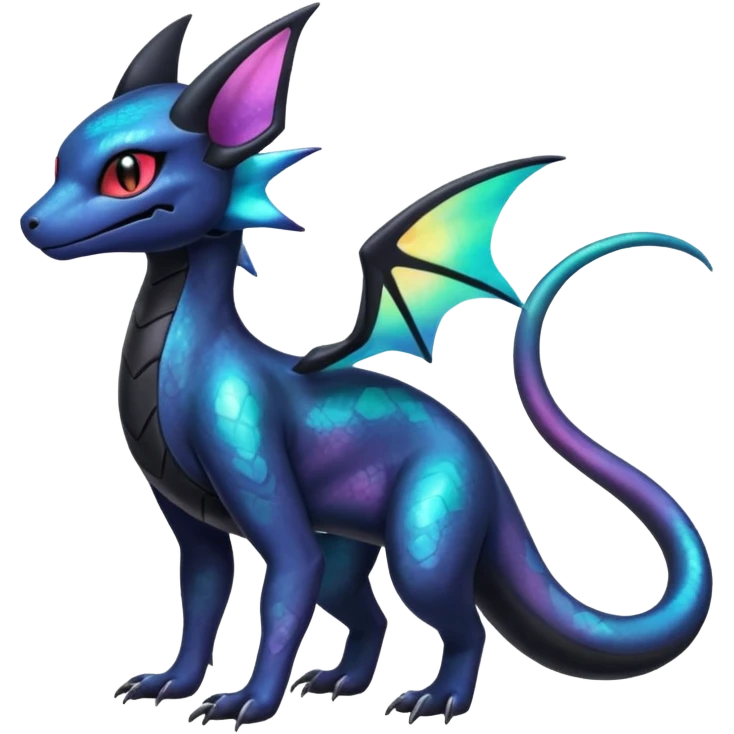 Shiny Nebulae Salandit-Noivern-Umbreon-Hybrid (Full body) emoji