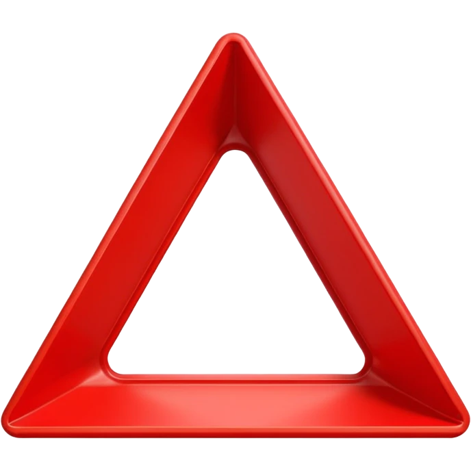 hollow triangle mold red color emoji