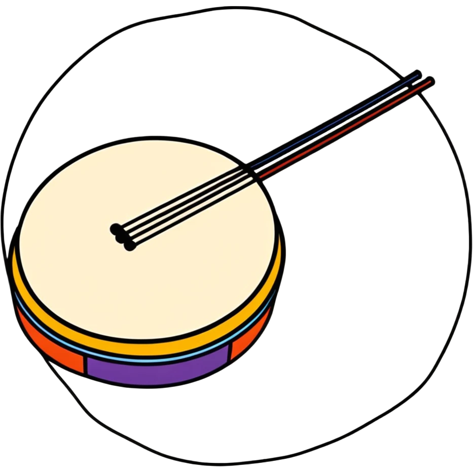 Tamborine with colorful strings attached  emoji