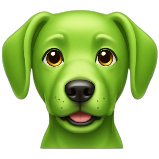 lime green dog emoji