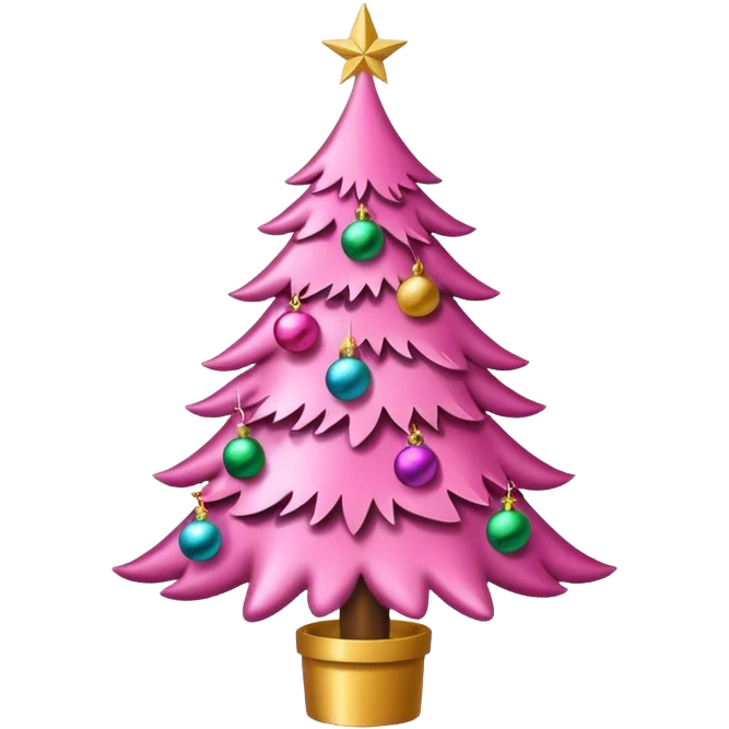 Christmas tree pink emoji