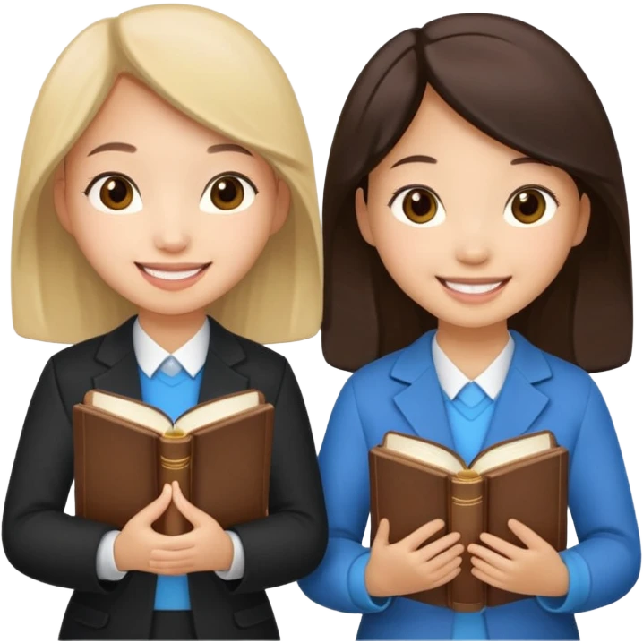 8 asian girls in a group, holding bibles emoji
