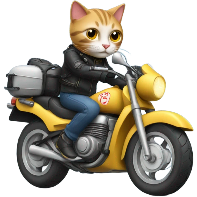 Cat riding a motorbike  emoji