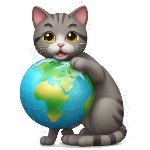 Cat with a globe emoji