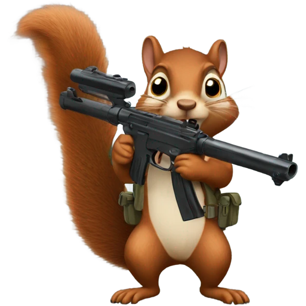 Squirrel with gun emoji