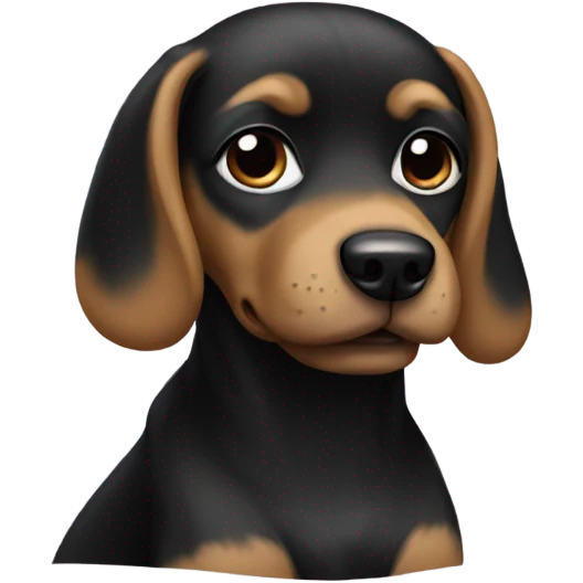 Dog wearing a black dress  emoji