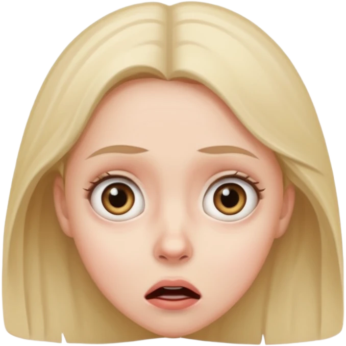 A realistic waist-up portrait of a frightened woman emoji