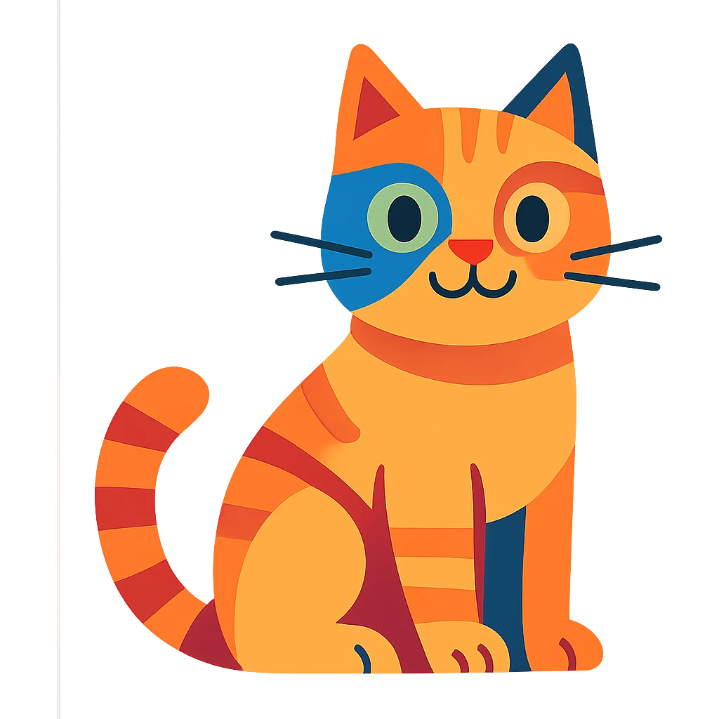cat vibrant toon style emoji