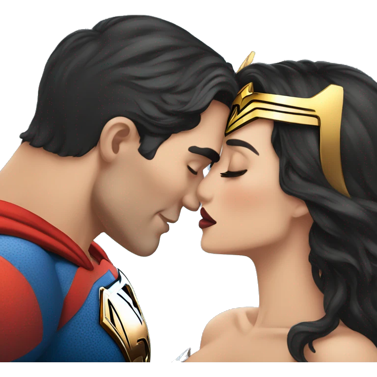 Super man kiss Wonder Woman emoji