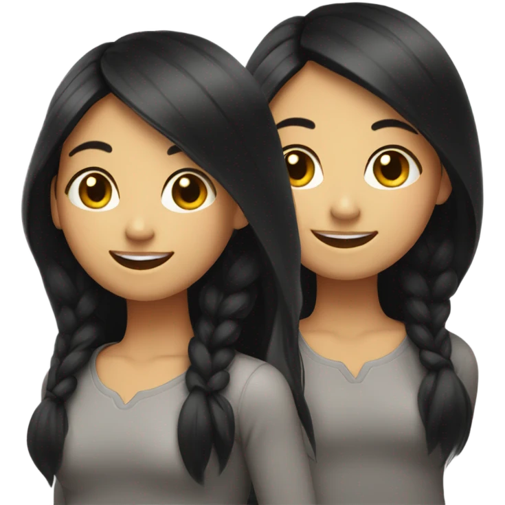 smiling girl with black hair emoji