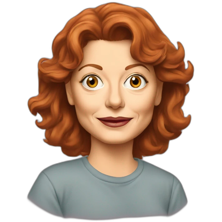 younger susan sarandon cartoon wearing tee  emoji