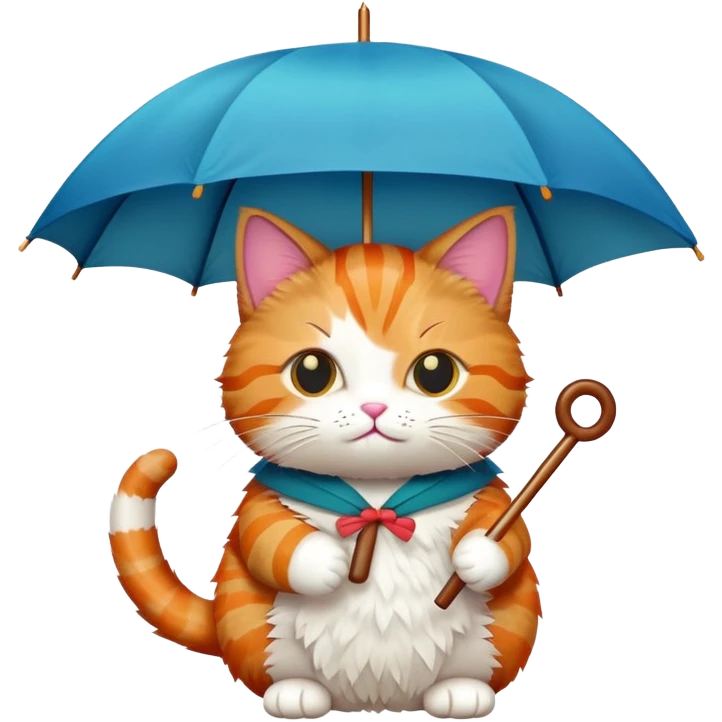cat holding an umbrella made of sushi emoji