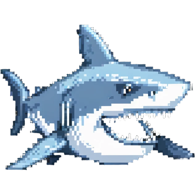 shark with white teeth face on emoji