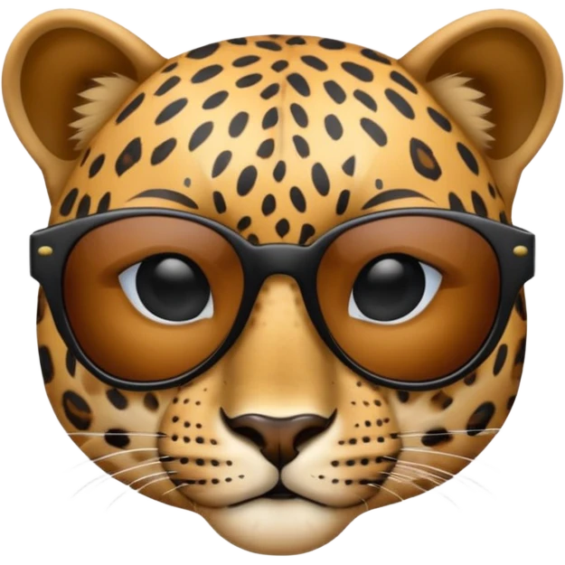 leopard in black sunglasses emoji