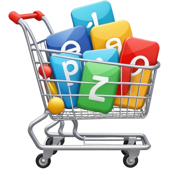 shopping cart with only play button icons inside emoji