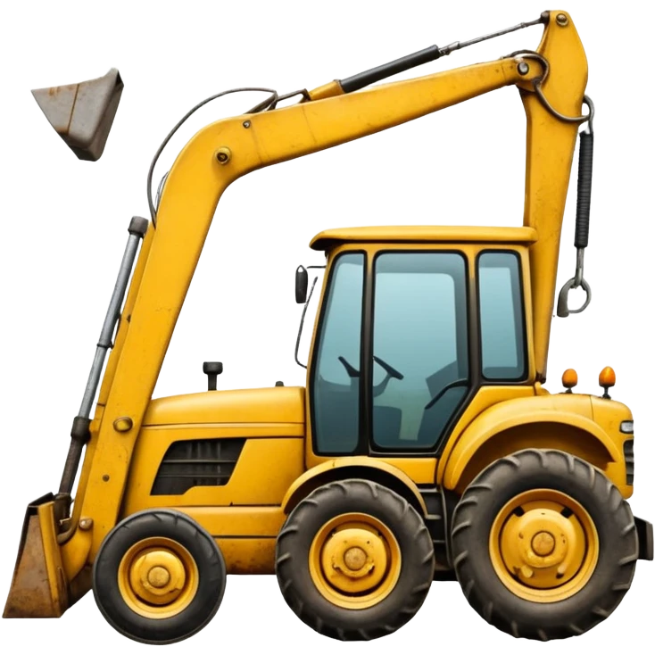 A tractor with a back hoe and a loader emoji