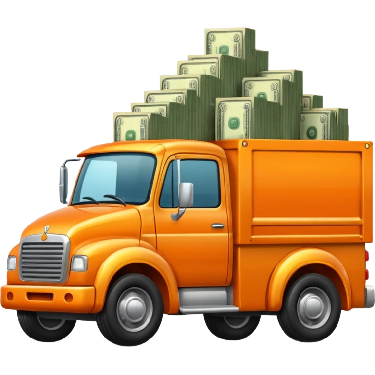 orange truck with money emoji