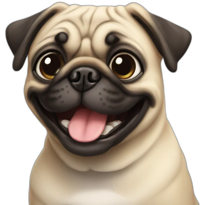 pug smiling emoji