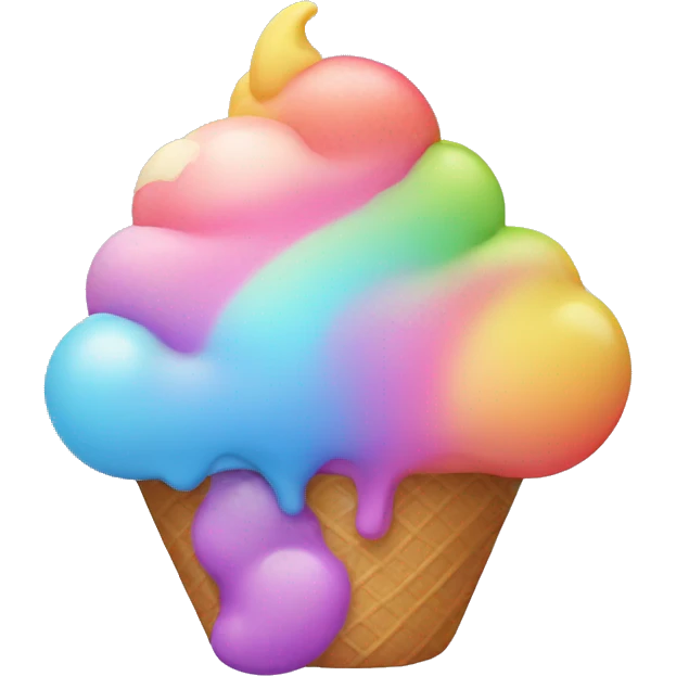 ice cream in rainbow colors emoji