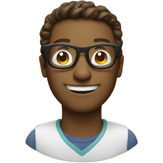 Emoji smiling with nerd glasses emoji