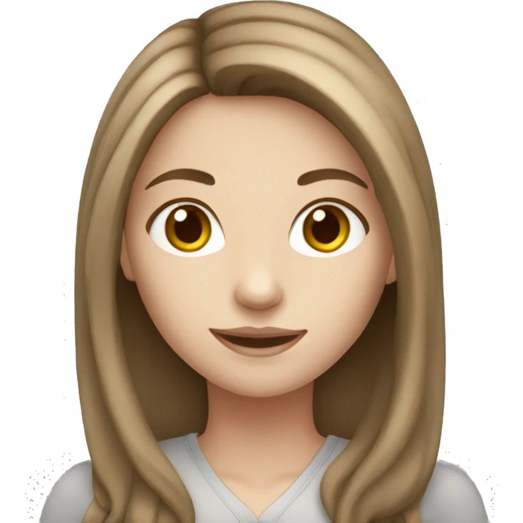 white skinned girl with brown hair working emoji