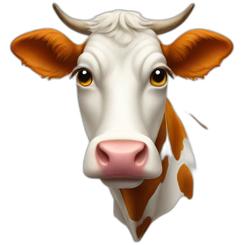 vivid color cow emoji