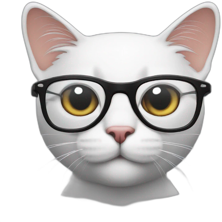 une chat avec lunettes  emoji