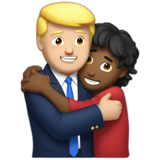 Mrbeast hugging donald trump emoji